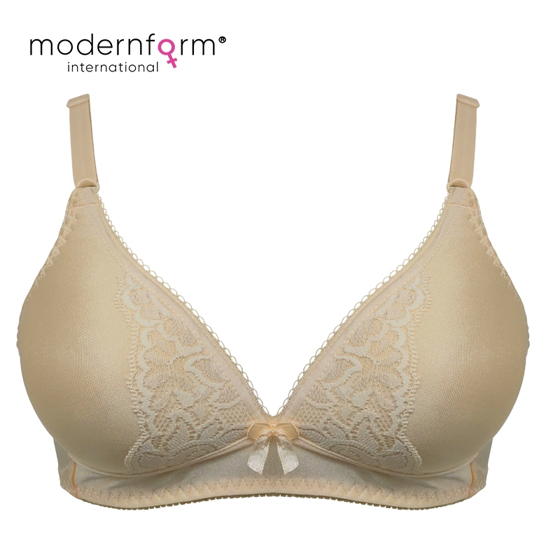 Modernform Bra Set Cup A Push Up Style with Matching Panties in Sexy Floral  Design Lace P1179C (A032+K032)
