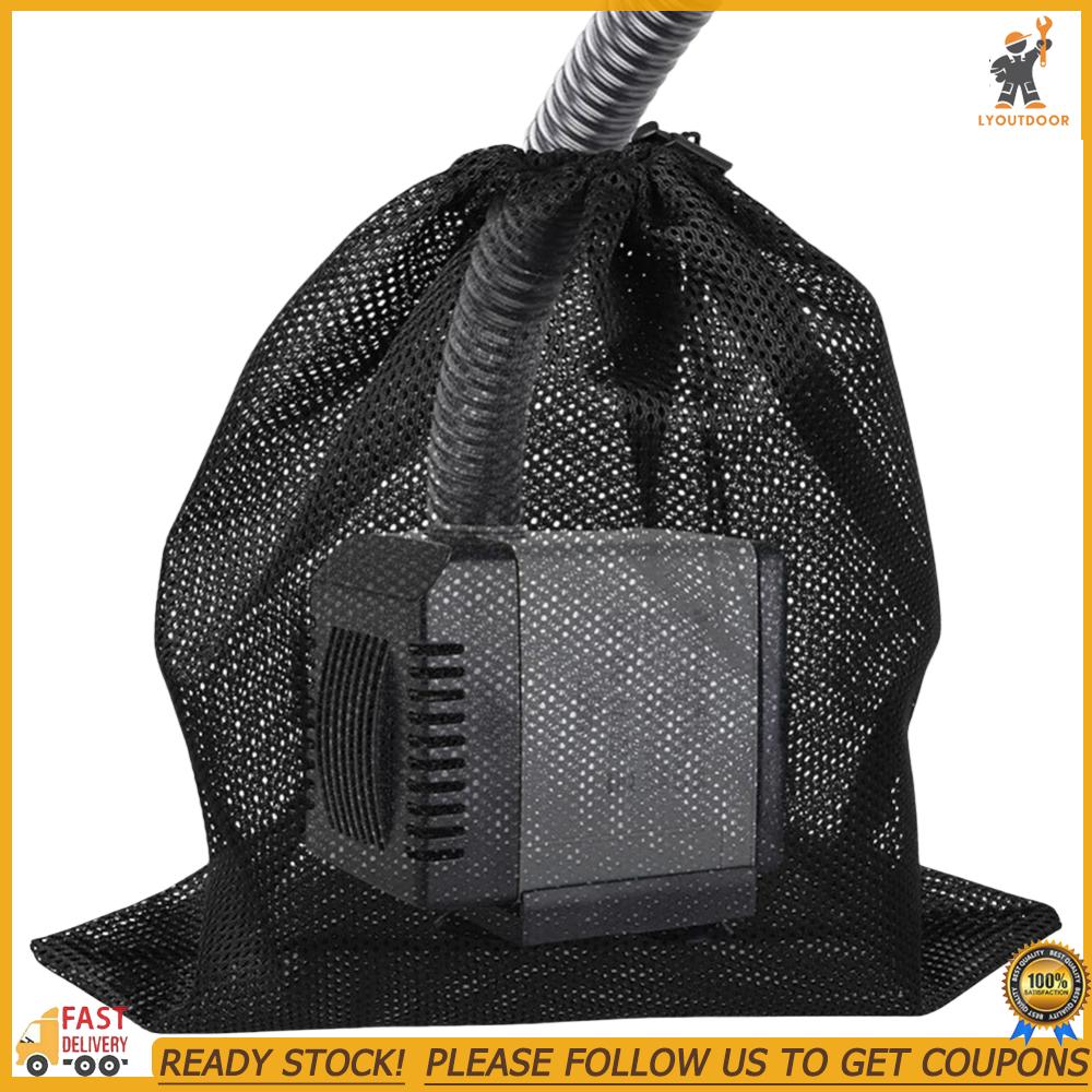 [LYOUTDOOR]Water Pond Filter Accessories Black Media Bag with Drawstring for Aquarium and Outdoor Ponds