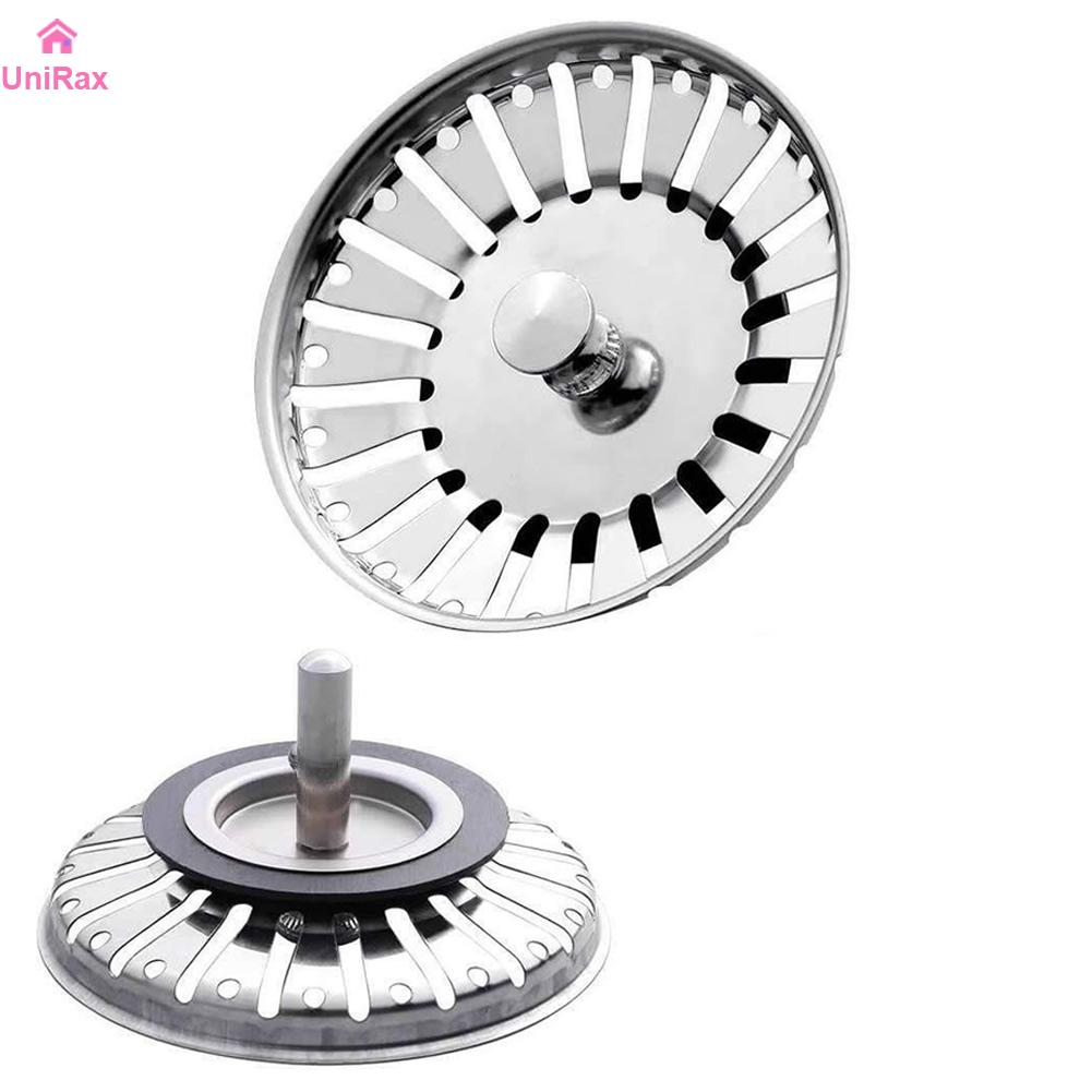 【Unirax】 phích cắm bồn rửa chén tròn bền dụng cụ lọc rác bồn rửa chén nhẹ bằng thép không gỉ 【hàng có sẵn】