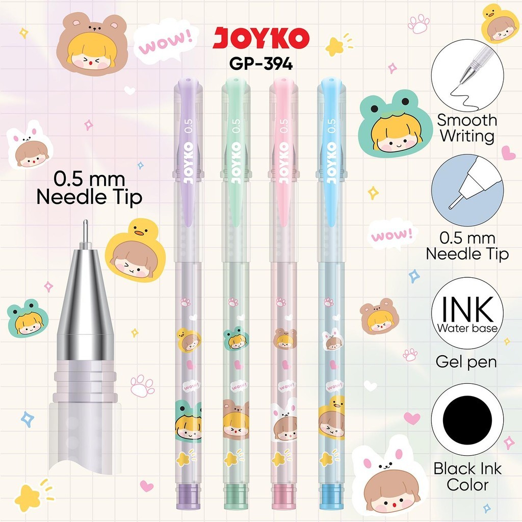 (12pen) JOYKO Gel Pen Pulpen Pena GP-394 0.5 mm BOLLPEN JEL