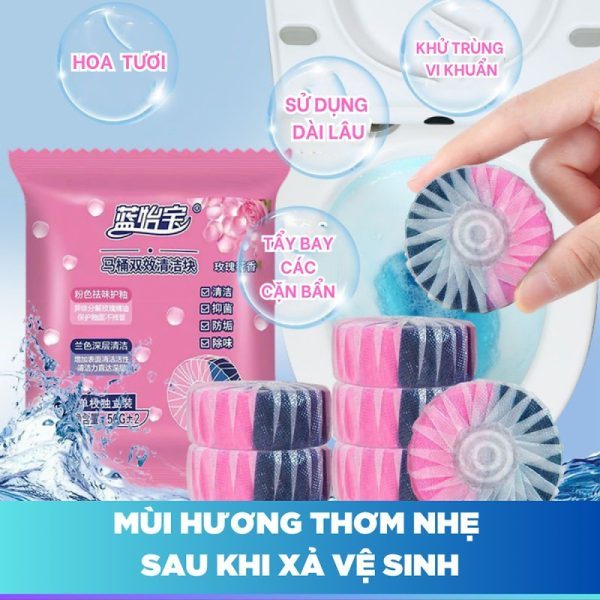 Viên thả bồn cầu tẩy sạch mảng bám khử mùi Hàn Quốc (1 viên 2 màu)