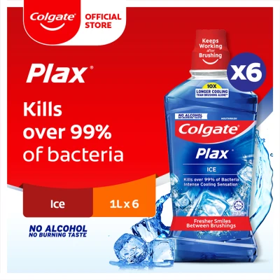 Colgate Plax Ice Mouthwash 1L [Bundle of 6] Value Deal (1525697-6)