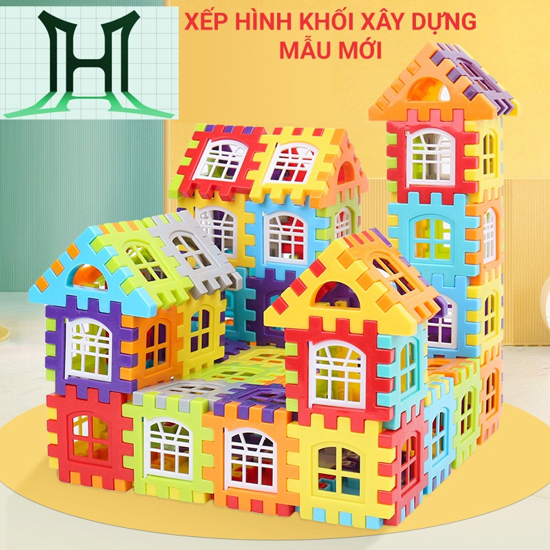 Đồ chơi lắp ghép khối xây dựng kiến trúc 310 chi tiết có cửa mở, bộ LEGO xây nhà giúp phát triển trí thông minh cho bé