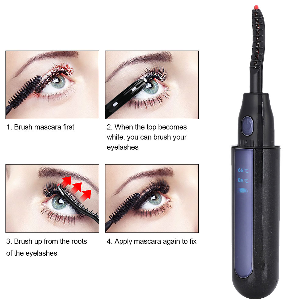 USB ชาร์จ Heated Eyelash Curler ขนตาไฟฟ้า Curler สำหรับ Quick Natural Curling ขนตายาวนาน Curl เครื่องมือของขวัญวาเลนไทน์สำหรับหญิง ราคา 357 บาท*ส่งฟรี