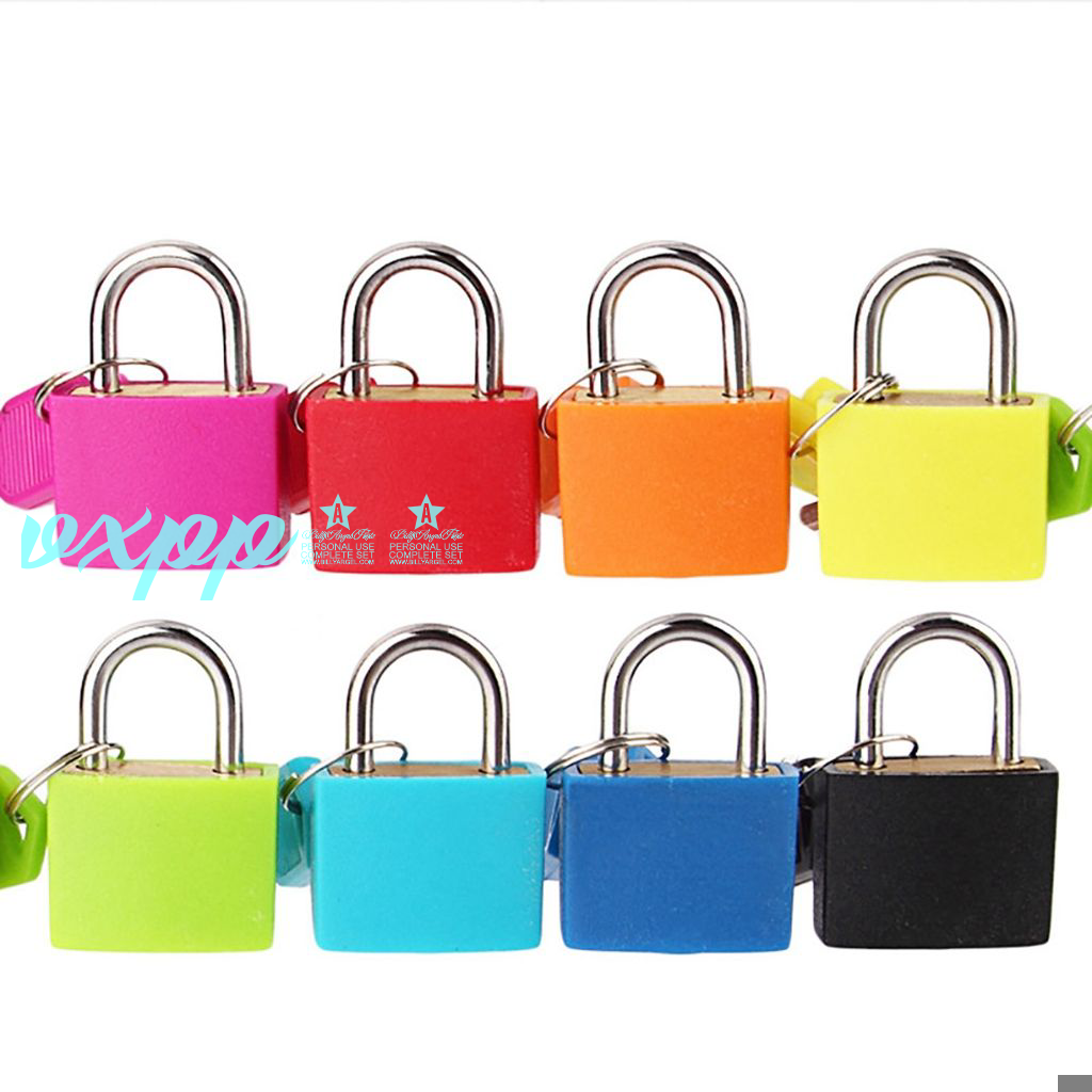 [Hot V] Kleine Mini Sterke Stalen Hangslot Reiskoffer Dagboek Slot Met 2 Sleutels Multicolor Thuis Kinderen Dagboek Ladeblokkering