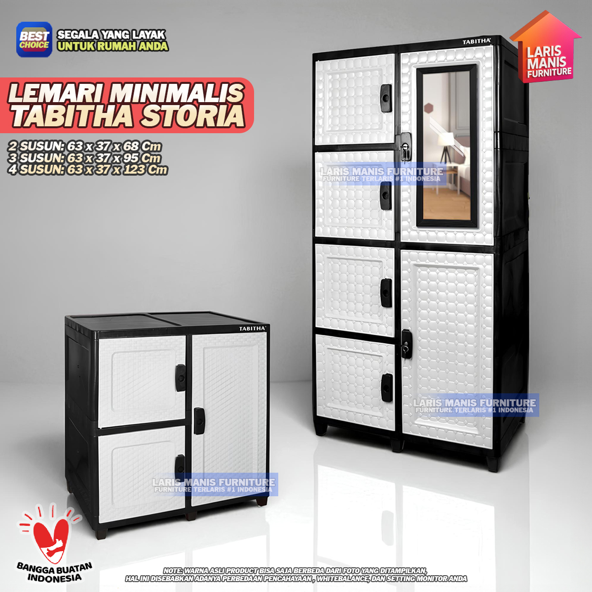 Tabitha Storia Cabinet Wardrobe Bookcase Multi-Purpose Cabinet Minimalist Plastic Cabinet Harga 141,000 rupiah*Gratis Ongkir