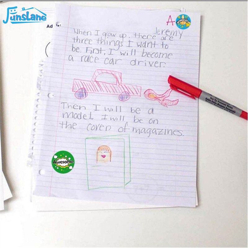 FunsLane 500pcs 2.5cm/1inch Cartoon Reward Stickers Motivational Stickers Training Award Gifts For Kids Teacher Parents