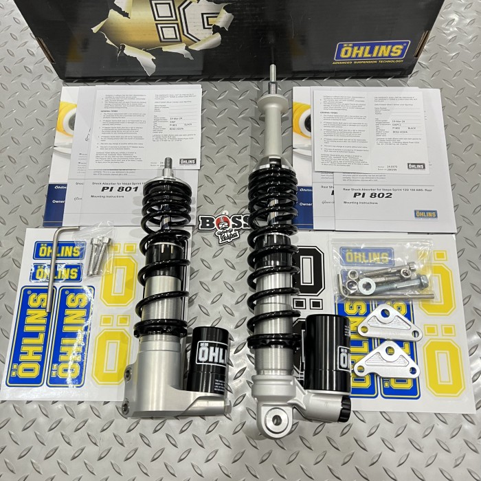 PROMO- SHOCK TABUNG OHLINS 801 & 802 SILVER BLACK VESPA SPRINT PRIMA GTS S LX- TOKO TERMAY Harga 14,448,000 rupiah*Gratis Ongkir