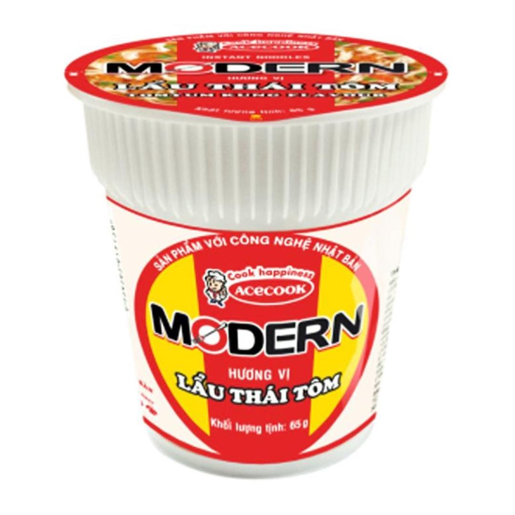 (COMBO 4) Mì Ly Lẩu Thái Tôm, Modern, Tom Yum Instant Noodle Cup (67g) - ACECOOK