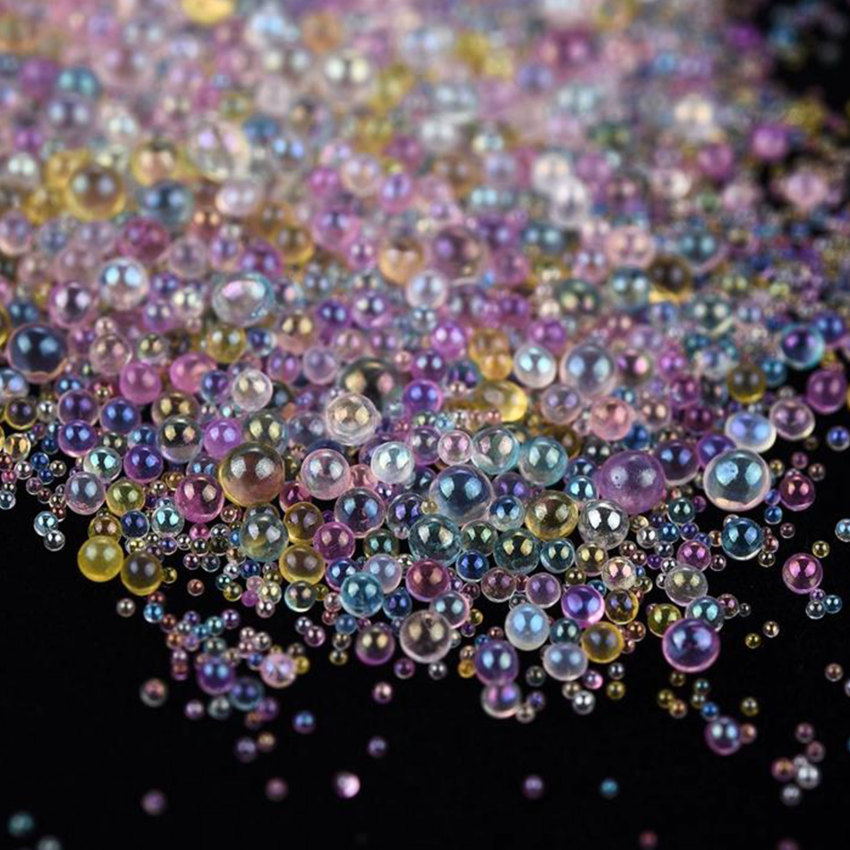 Mini bóng bong bóng hạt nhỏ hạt thủy tinh cho khuôn silicon UV nhựa Epoxy phụ nhựa điền DIY Nail Art decorbeautiful Thiết kế: trong suốt óng ánh hạt nhiều màu đang tỏa sáng và hấp dẫn mà làm cho nghệ thuật trang trí của bạn thêm thanh lịch và Beautiful. Q