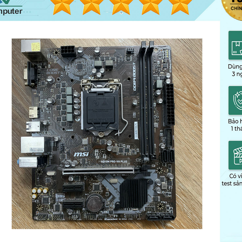 H310 M-PRO-VH PLUS MSI có dủ fe HDMI đẹp BH 1 tháng