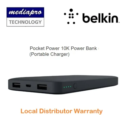 Belkin F7U020btBLK Pocket Power 10K Power Bank - Black - Local Distributor Warranty