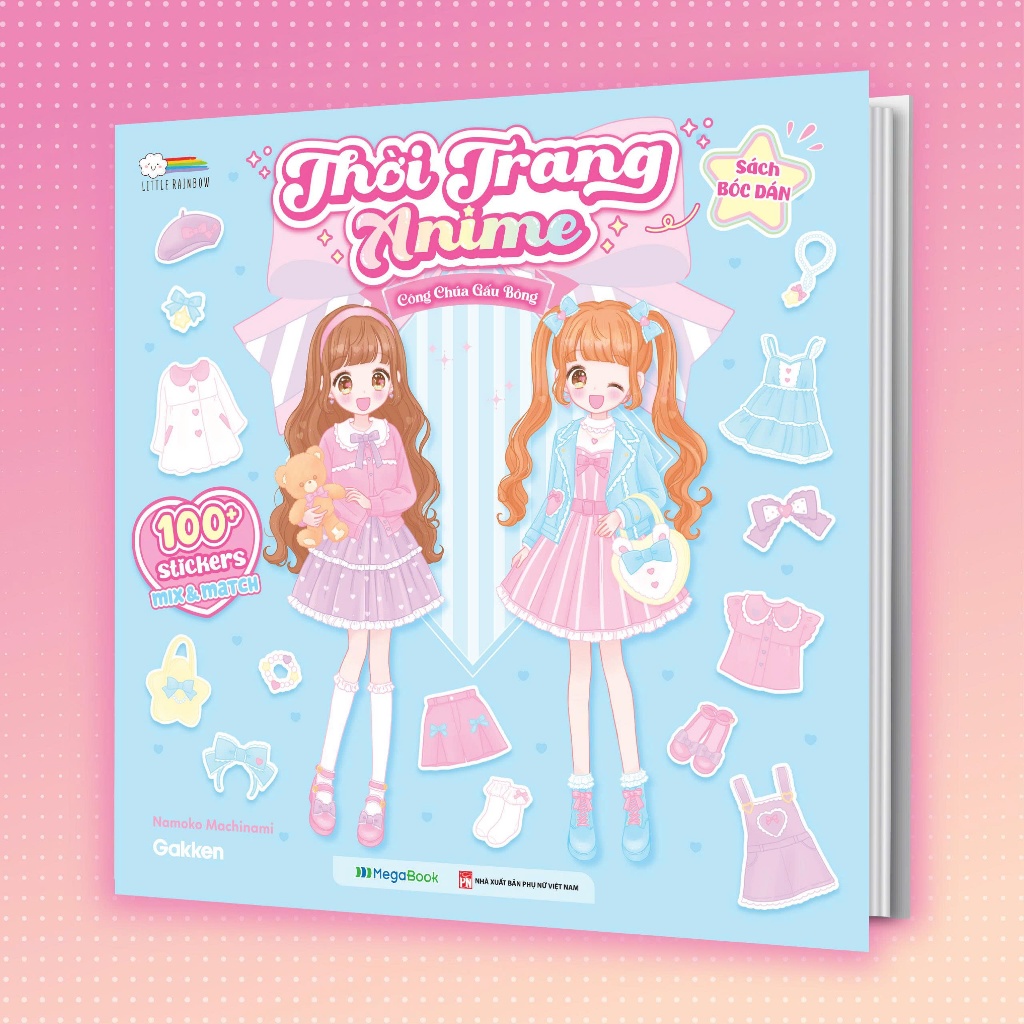 Sách Thời trang Anime - Công Chúa Gấu Bông (Bóc dán 100+ stickers váy, phụ kiện xinh đẹp) cho bé gái