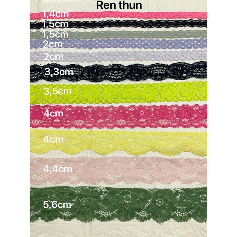 Ren viền trang trí quần áo, ren chỉ thêu, ren thêu nhiều màu, ren chỉ bóng ren cotton trang trí quần