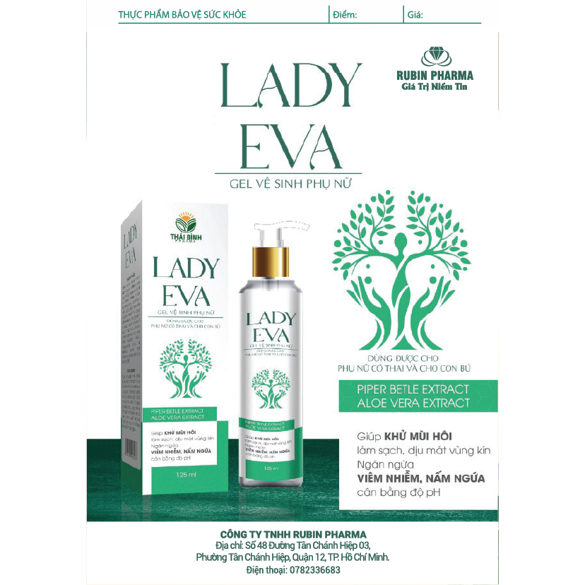 Gel vệ sinh phụ nữ Lady Eva (Hộp 125ml)