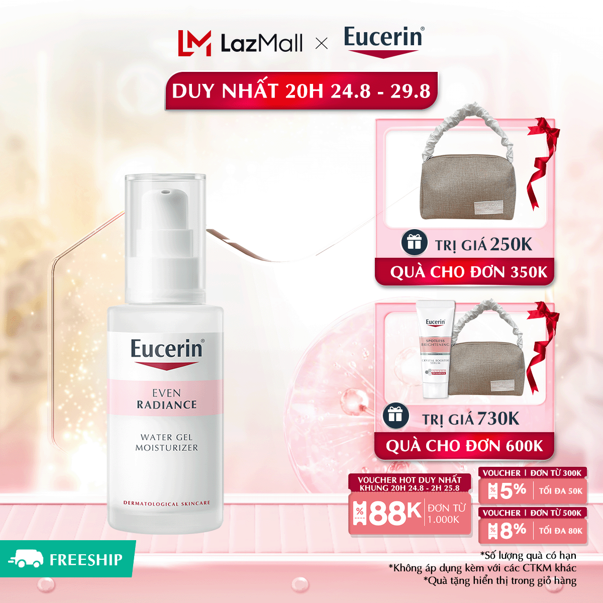Gel cấp ẩm và dưỡng sáng da Eucerin Even Radiance Water Gel Moisturizer 50ml