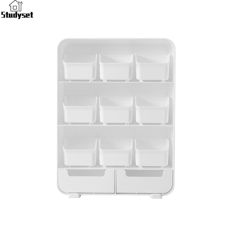 Studyset IN stock Desktop Storage Box With Ample Sliding Drawer Vanity Cosmetic Storage Box Makeup Organizer Multifunctional Desk Storage Organizers For Kitchen Bathroom Living Room ราคา 522 บาท*ส่งฟรี