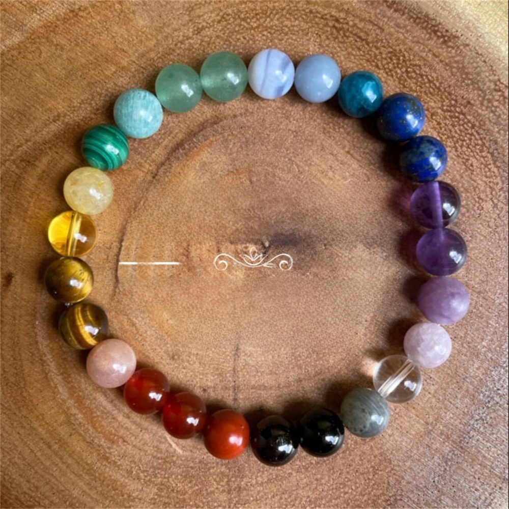 7 Chakra Bracelet For Women Men 8MM Natural Stone Crystal Beads Elastic Chain Bangle Meditation Healing Reiki Jewelry 