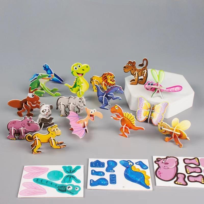 Bộ đồ chơi ghép hình 3d bằng xốp, mô hình lắp ráp côn trùng, khủng long, máy bay - 1 chiếc