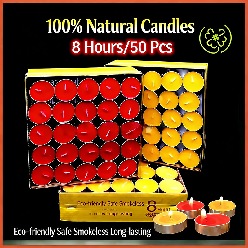 Ready Stock 100PCS Smokeless Butter Lamp Tea Light 2H 4H 8H 12H Buddhist Prayer Candle Home Temple Supplies