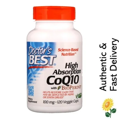 [In-Stock] Doctor's Best, High Absorption CoQ10 with BioPerine, 100 mg, 120 Veggie Caps [Heart Supplement]