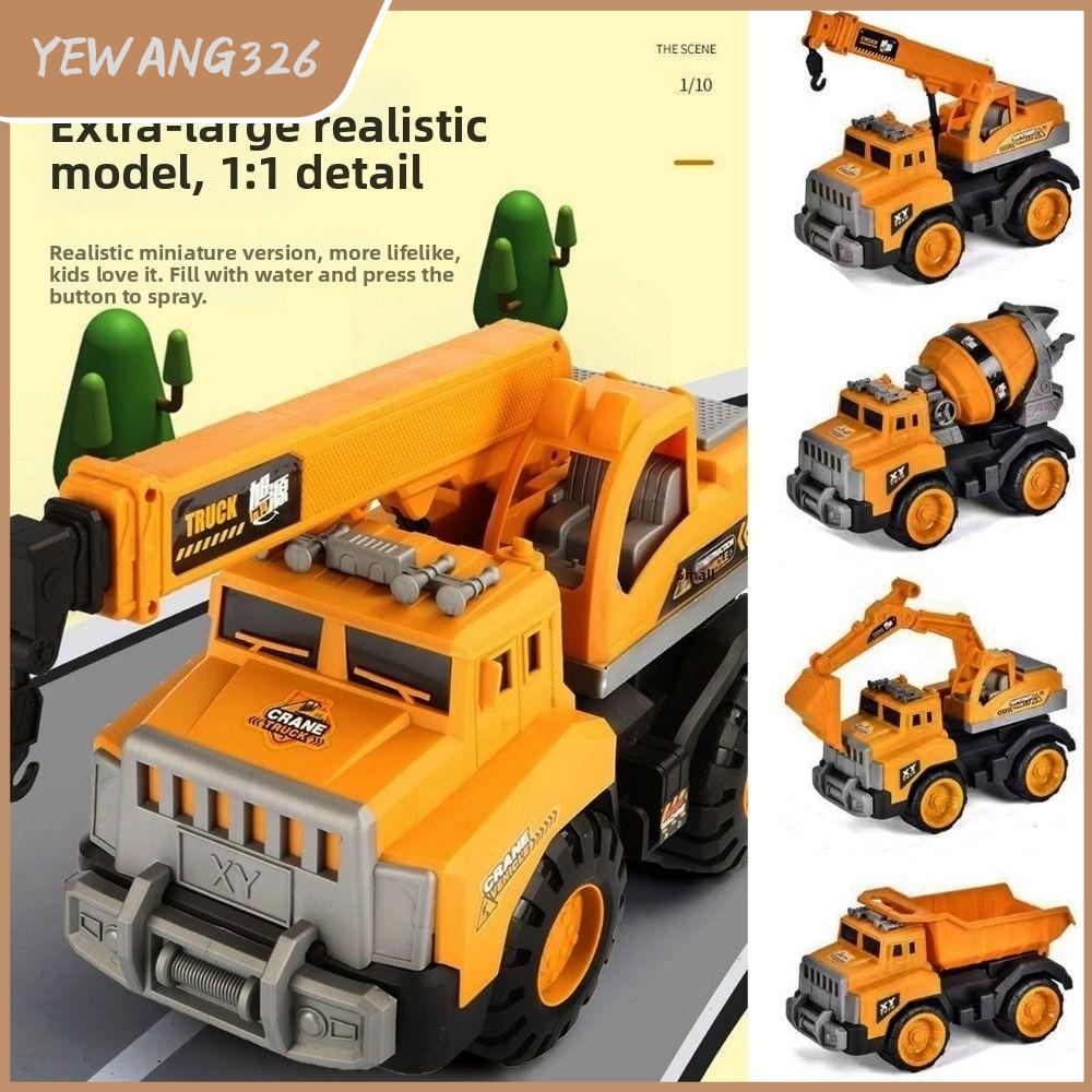 YEWANG326 Chống va đập Đồ chơi xe vận tải kỹ thuật Nhựa Bộ sưu tập quà tặng cho trẻ em Mô hình đúc  loại Chất lượng cao 4 Kiểu Dáng Mô hình xe tải cần cẩu dành cho bé trai