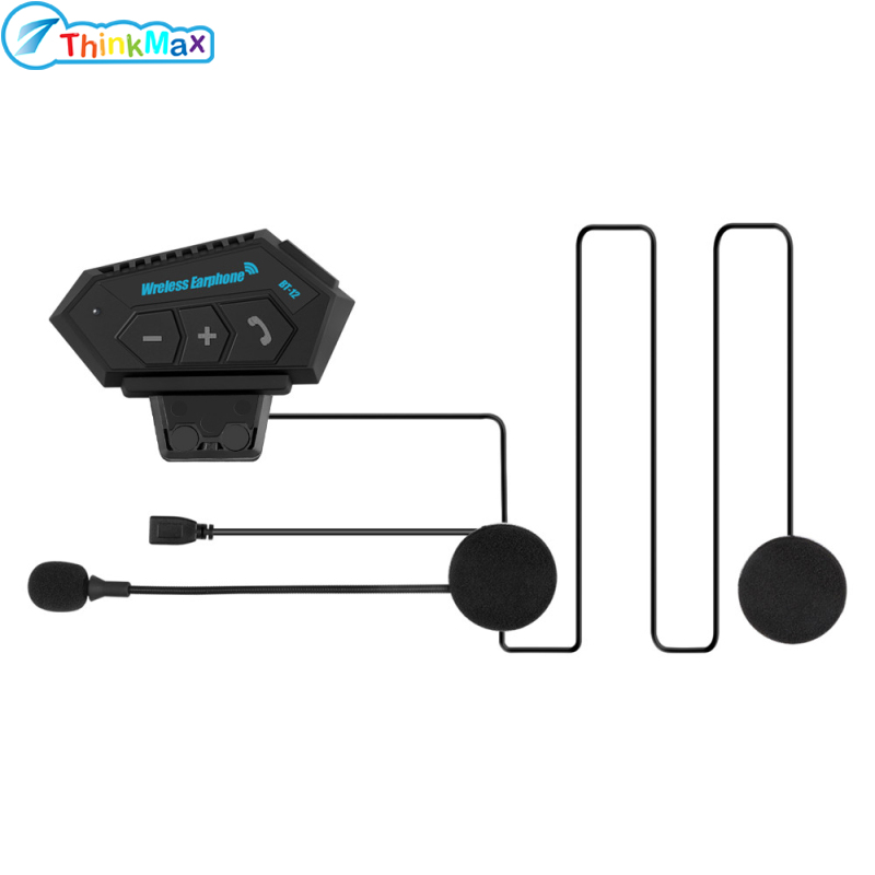 Bt12 Motorcycle Helmet Headphones Wireless Bluetooth-compatible Handsfree With Microphone Stereo Music Speaker ราคา 557 บาท*ส่งฟรี