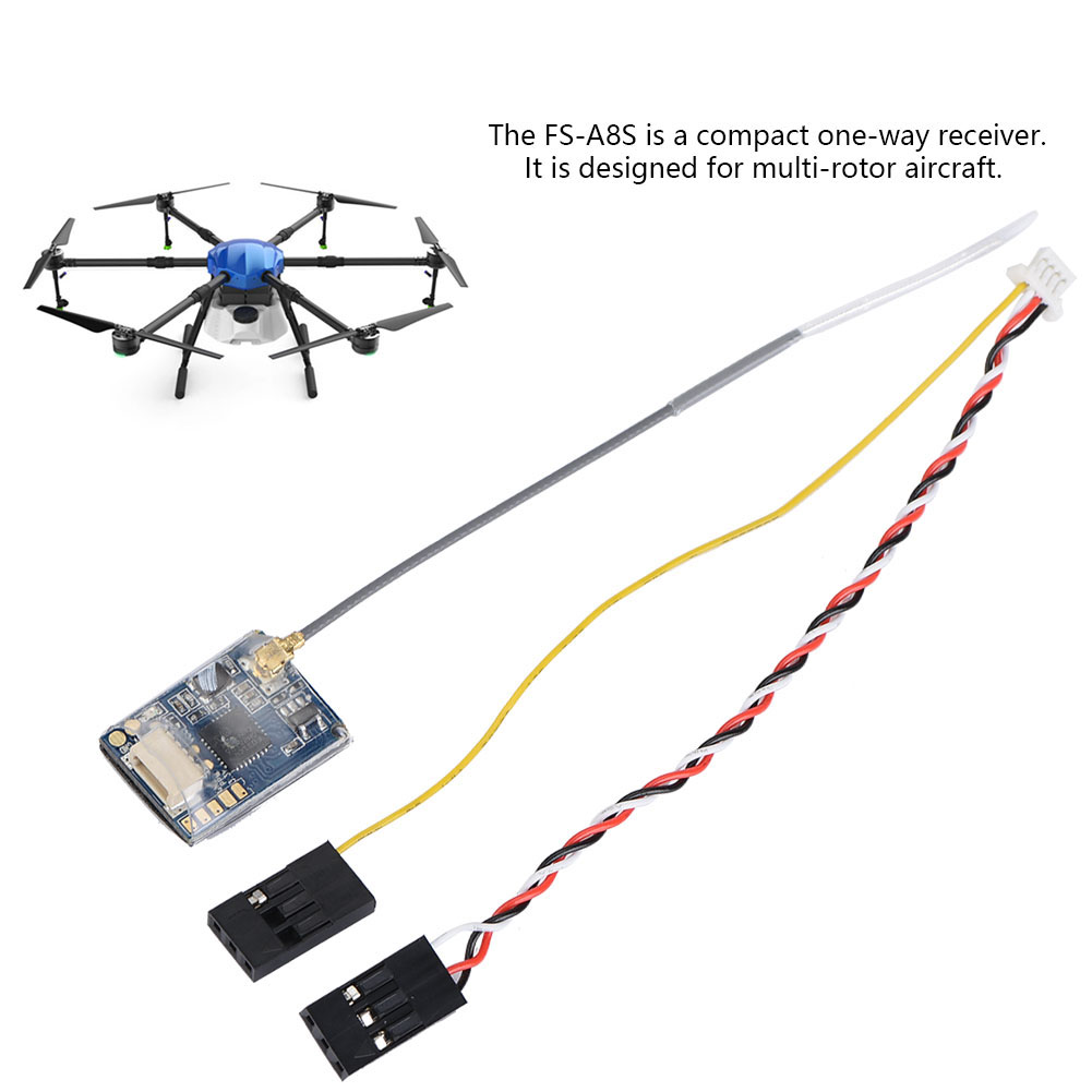 Máy thu RC FS-A8S 2.4G 8CH mini receiver W/ppm i-bus sbus đầu ra cho FS-i4 FS-i6 FS-i6S