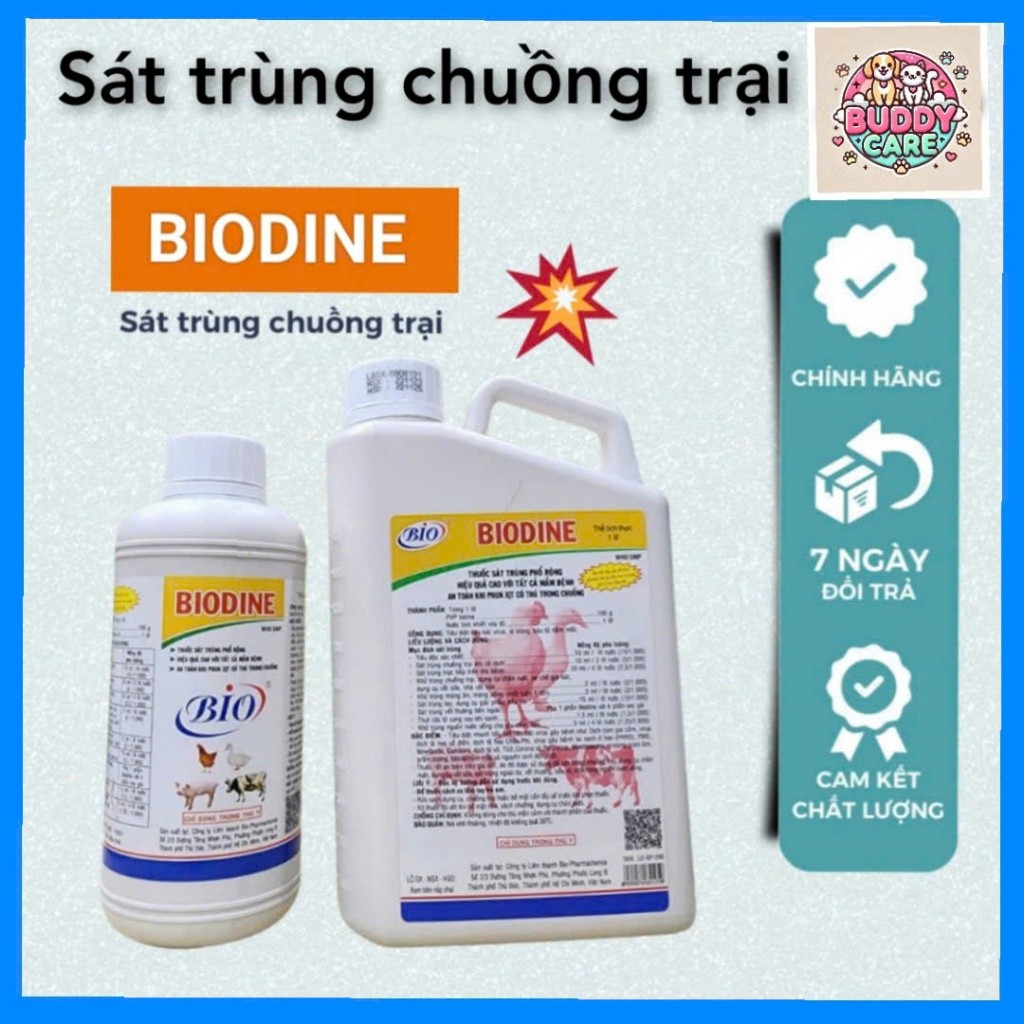 Sát Trùng BIODINE ( 500ml & 1000ml ) 💧 Vệ Sinh Chuồng Trại, Dụng Cụ Chăn Nuôi ,Sản Phẩm An Toàn