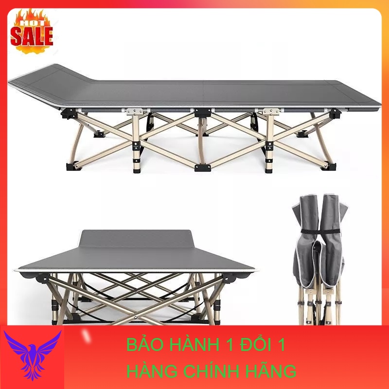 Giường gấp văn phòng, gia đình, giường xếp vải bố thông minh gấp gọn khung thép sơn tĩnh điện