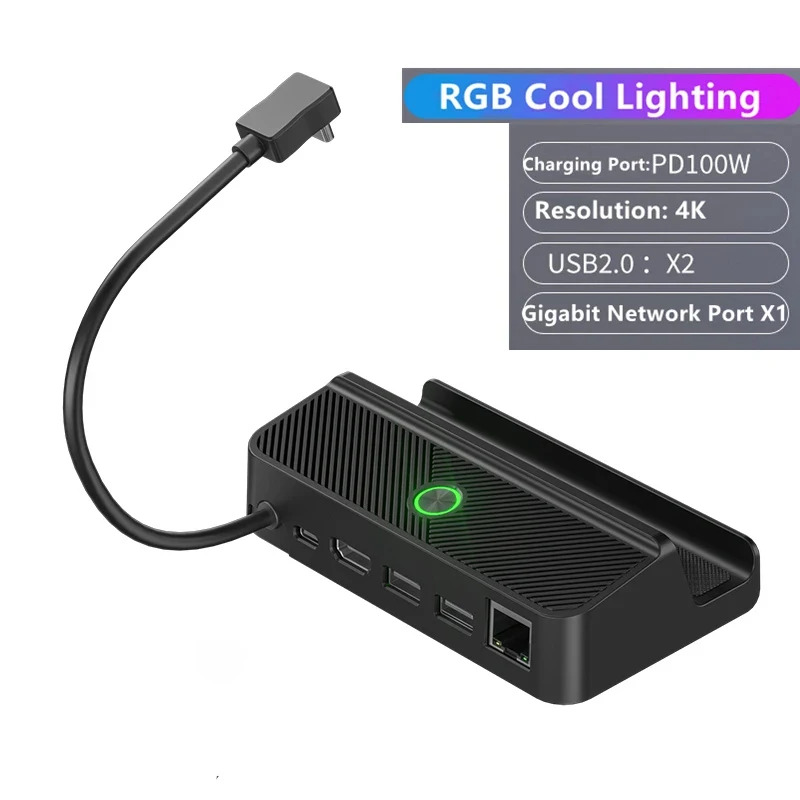6 in 1 Charging Dock Station For Steam Deck ROG Ally 4K HDMI PD100W Video Converter Bracket for Nint