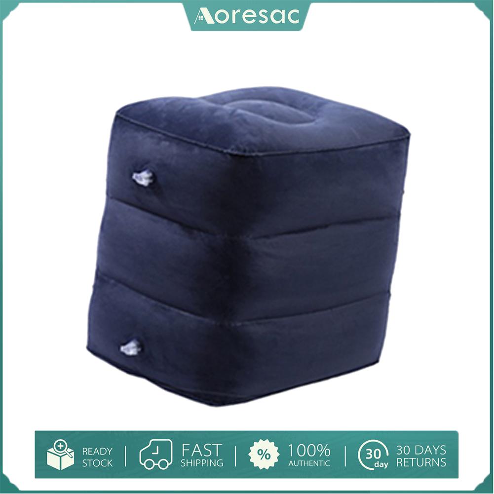 Aoresac เตียงเด็กบนเครื่องบินปรับความสูงได้7ชิ้นอเนกประสงค์หมอนที่วางเท้าเป่าลมเดินทางสำหรับรถยนต์สำหรับสำนักงานสำหรับรถไฟ