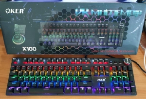 สินค้า คีย์บอร์ด เกมมิ่ง แมคคานิคอล มาโคร Keyboard Mechanical Macro OKER X100 รับประการ1ปี