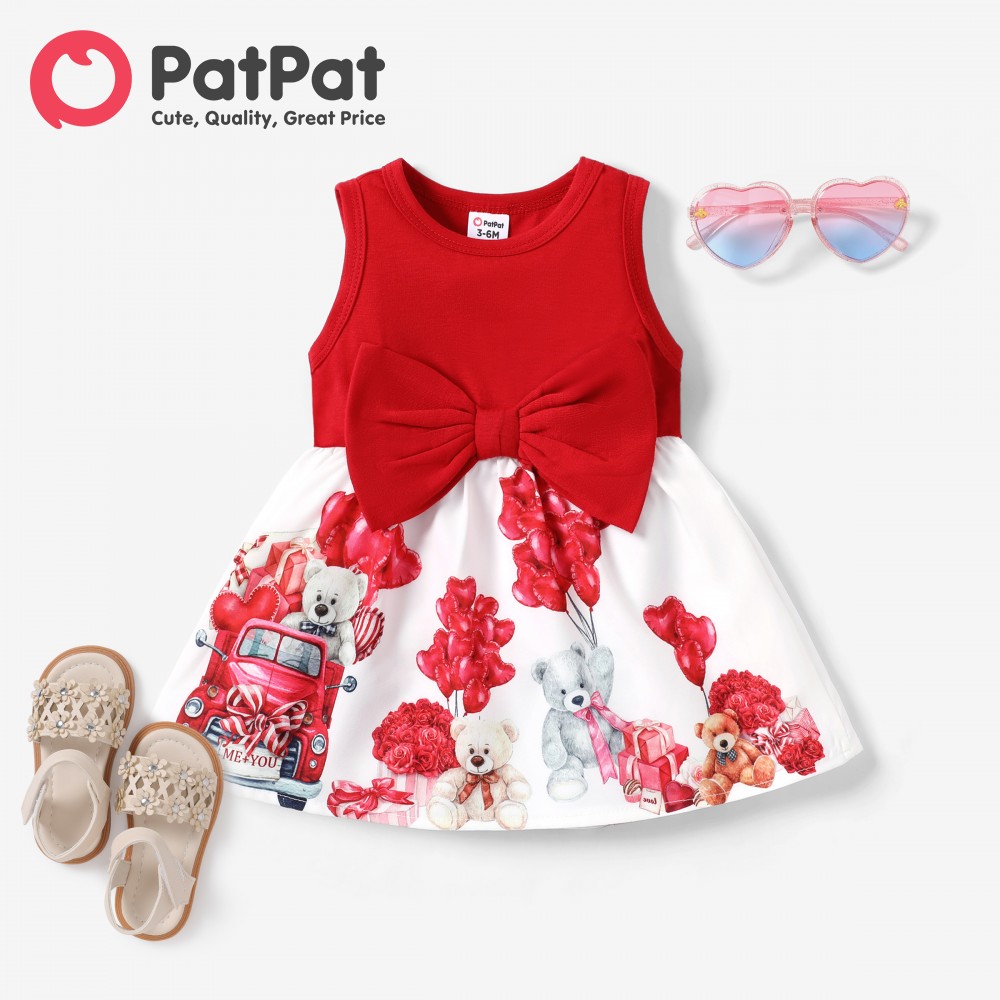 PatPat Baby Girl Valentine s Day Animal Pattern Dress