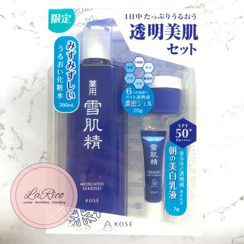 Buy Kose SEKKISEI Set (Medicated Toner + White UV Emulsion + Herbal Gel + Supreme Herbal Clear Essence) Singapore
