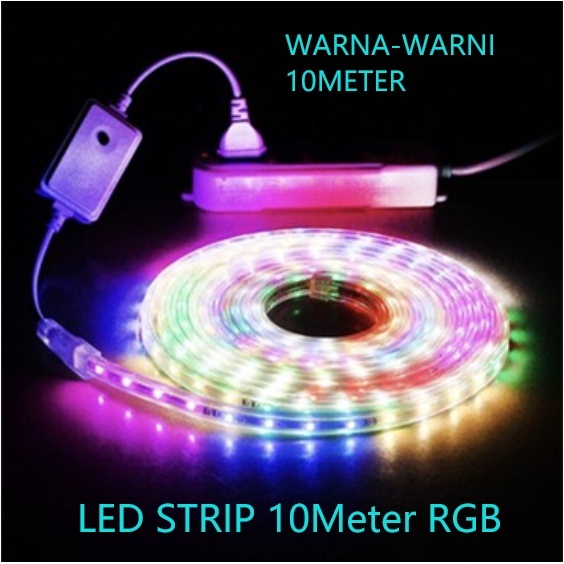 Strip light / Lampu Selang Tinggal COLOK langsung nyala Warna Warni / Merah Putih Kelap Kelip 5 / 7 / 10 / 15 / 20 Meter
