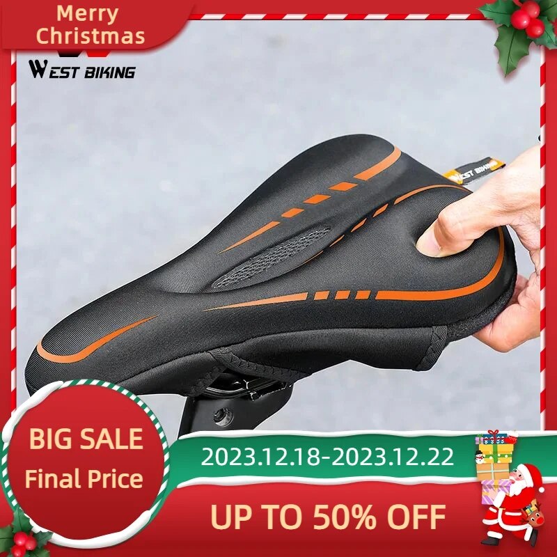 【Limited-time offer】 Bike Seat Cover Silicone Gel Padded Saddle Cover Comfortable Memory Foam Breathable Anti-Slip Mtb Seat Cover