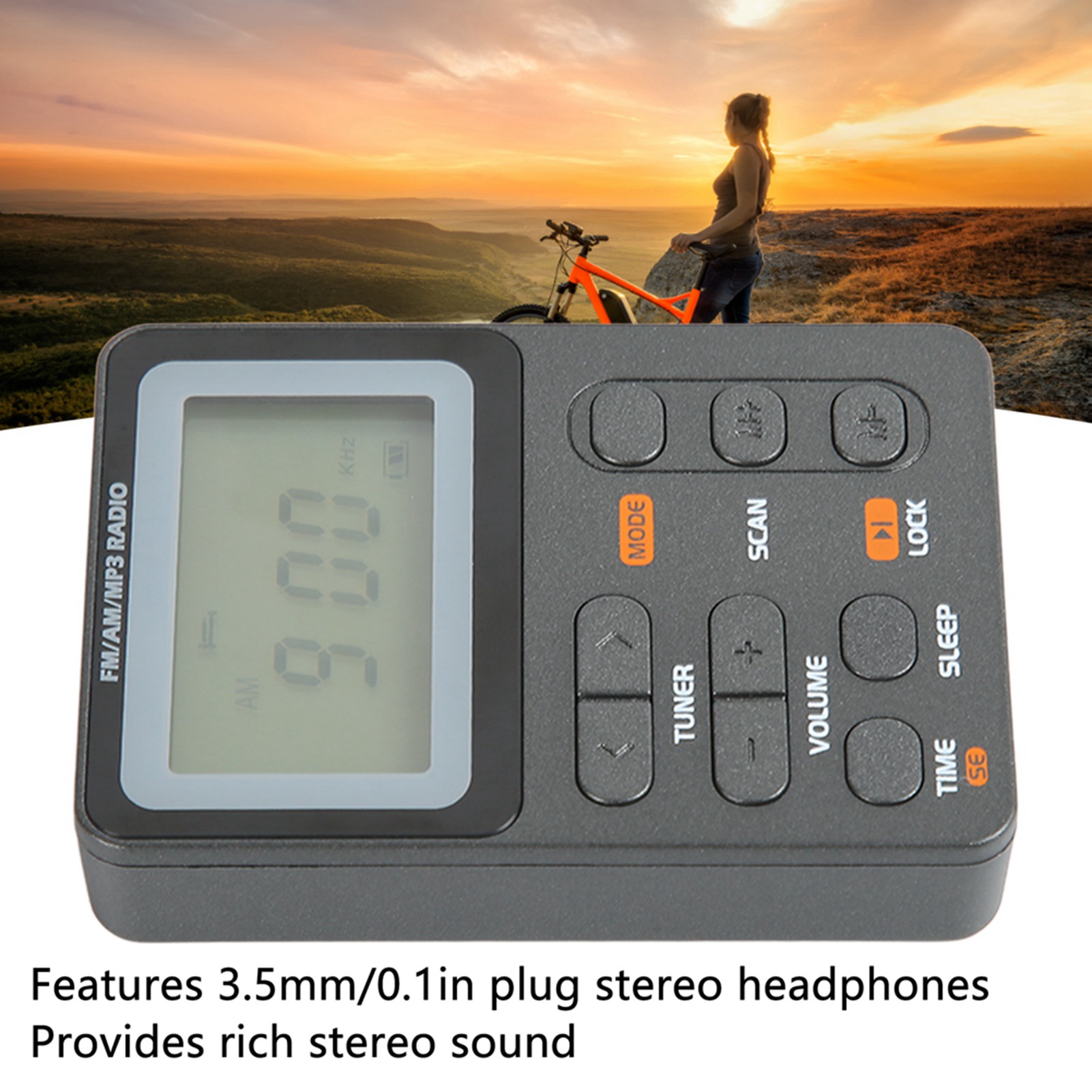 Radio mini Màn hình khóa AM FM xách tay đài phát thanh DSP kỹ thuật số xử lý tín hiệu Chip cho cắm trại cho đi bộ