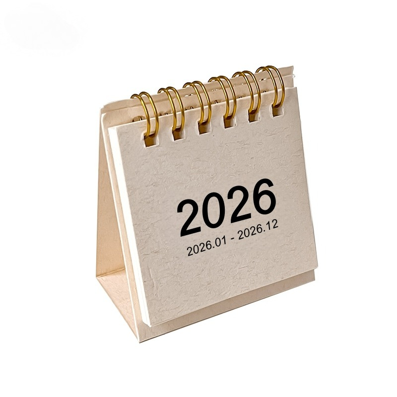 2026 TMini Calendar Creative Minimalist Small Cute Desk Calendar Decoration Time Schedule Planner School Office Stationery Portable Calendar Desktop Calendar Ornament
