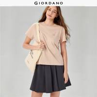 Giordano Beau Monde Womens Cotton Short Sleeve Embroidery T-shirt 13326993