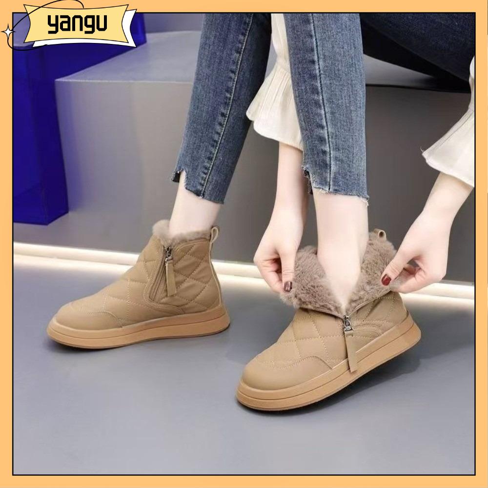 YANGU Đồ nhồi bông Giày tuyết Dày hơn Ấm áp Giày cao cổ Thời trang Thoải mái Giày cotton dành cho phụ nữ