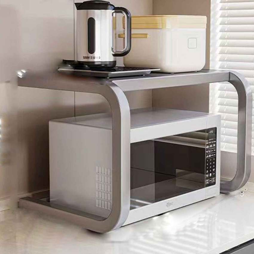 2 lớp giá để lò nướng, đa chức năng Kệ xếp dụng cụ nhà bếp, dung tích lớn kim loại lò vi sóng Rack cho hộ gia đình, công cụ lưu trữ