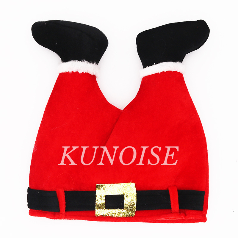 KUNOISE Christmas Decorations Creative Funny Red Pants Hat Children's Adult Christmas Hat Clown Elf Hat Party ราคา 151 บาท*ส่งฟรี