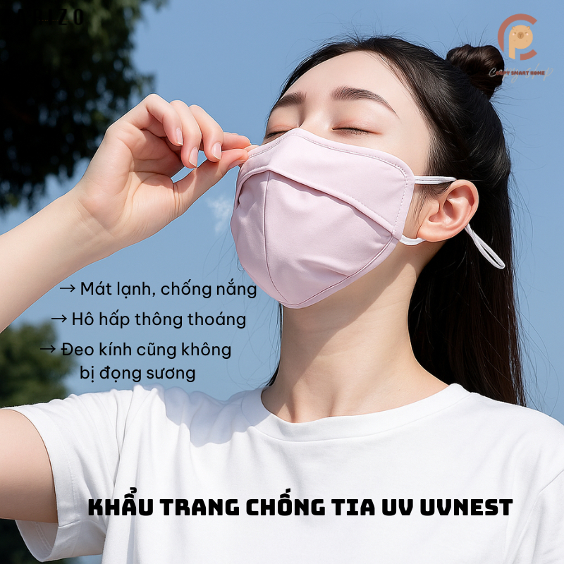 Khẩu trang Chống Tia UV UVnest Chất Lụa Băng Mềm Mịn Mát Thông Thoáng Miễn Phí Vận Chuyển Hàng Mới Khuyến Mãi Bảo Hành Chính Hãng Cho Sức Khỏe Người Dùng Tiện Ích Trong Mùa Hè Giúp Bảo Vệ Da Khỏi Tia UV Tốt Nhất Thời Trang Công Sở Chất Lượng Cao