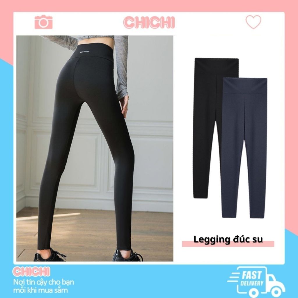 Quần legging nữ dài tập gym cạp cao định hình nâng mông chất su đúc dày dặn ChiCHi HM07