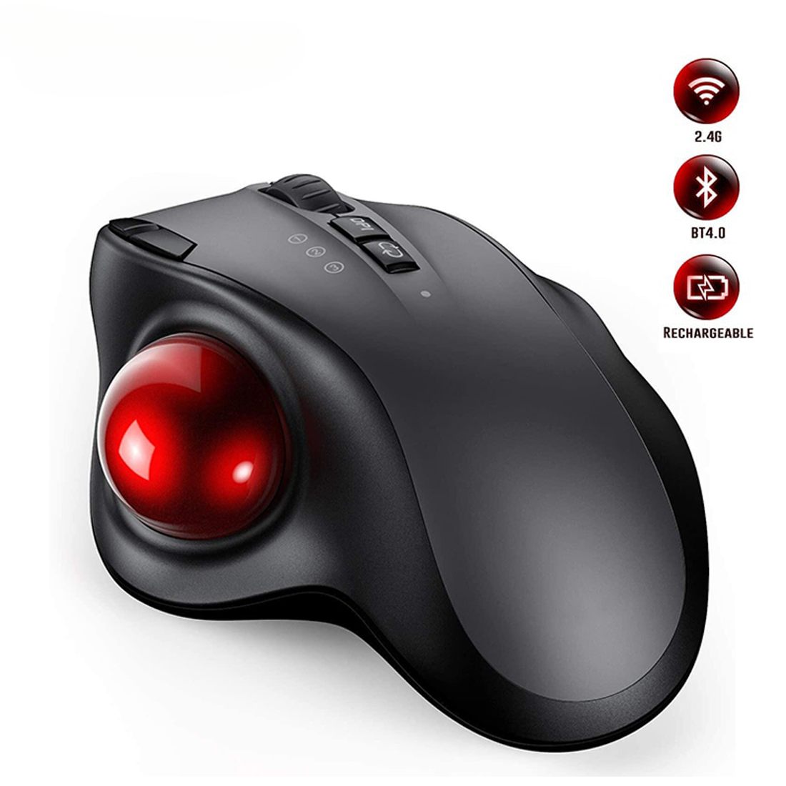 Ergonomic Mouse Wireless Trackball Mouse Bluetooth Mouse Adjustable 2400 DPI Dual Mode Vertical Mouse Connecting up to 3 devices simultaneously for Laptop