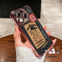 Trendy Cartoon Cute Hirono Case Compatible for IPhone 17 16 11 13 15 14 12 Pro Max Air X XR XS Max 15 14 16 7 8 Plus SE 2020 Pink Four Corner Bumper Plating Clear Phone Cover