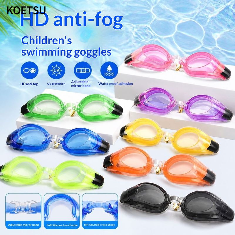 KOETSU Kids Swim Goggles Anti-Fog UV Protection Clear Vision Adjustable Strap Waterproof Swimming Glasses ราคา 26 บาท*ส่งฟรี