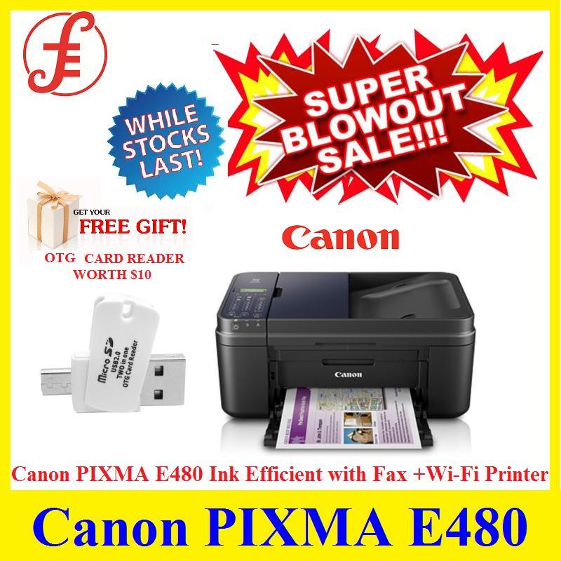 Canon PIXMA E480 Ink Efficient Printer with Fax + Wi-Fi Printer Singapore