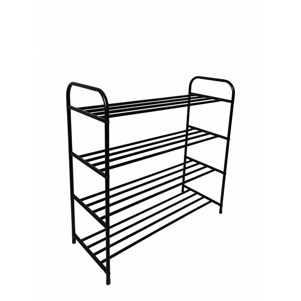 Global House GOME ชั้นวางรองเท้าเหล็ก 4 ชั้น รุ่น SR03 82x34.5x82.5ซม.สีดำ รับประกันของเเท้! ราคา 559 บาท*ส่งฟรี